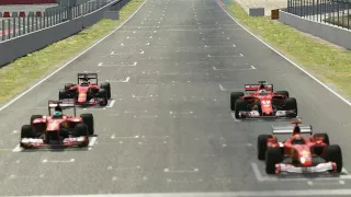 Ferrari F1 2004 vs Ferrari F1 2013 vs Ferrari F1 2015 vs Ferrari F1 2017 at Barcelona GP