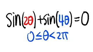 trigonometric equation sin(2x)+sin(4x)=0 with 8 solutions, AP precalculus, trig tutorials