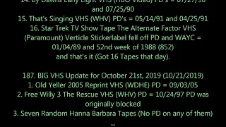 List of Most of my VHS Updates from the Last 10 Years from Oldest to Newest Part 10 12/18/22