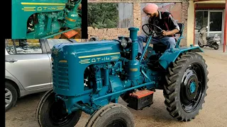 Antique Russian vintage DT-14 tractor 1968 modal Driving