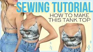 Sewing tutorial: How to make an open back cowl neck tank top | Handmade by Karly