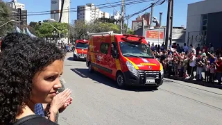 Desfile militar,sete de Setembro,aqui em Curitiba,Grupamento do corpo de bombeiros.