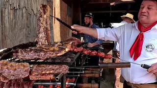 Brazilian barbecue festival in rustic sheds. Full version