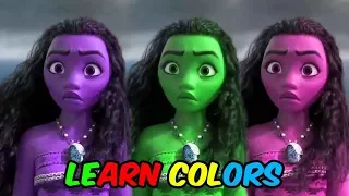 LEARN COLORS MOANA with Maui || Best Funny Video for KIDS || FUN KID COLORS