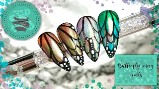 Butterfly wing nails | trending nails | chrome nails | cat eye nails | fairy wing nails | ♥️🦋