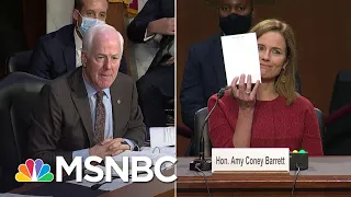 Republican Senator Asks Amy Coney Barrett To Show Her Blank Notepad At Confirmation Hearing | MSNBC