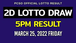 2D LOTTO RESULT 5PM Draw Today Afternoon March 25, 2022 PCSO ez2 Lotto Result today 2nd Draw 2D