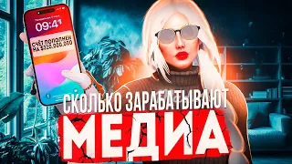 СКОЛЬКО ЗАРАБАТЫВАЮТ МЕДИА НА ГТА 5 РП❓│ОБЗОР ИМУЩЕСТВА МЕДИА В GTA 5 RP│320 МИЛЛИОНОВ НА АККАУНТЕ❓😧