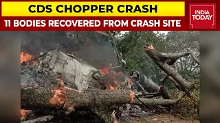 CDS Bipin Rawat Chopper Crash In Tamil Nadu's Coonoor: 11 Bodies Recovered From Crash Site