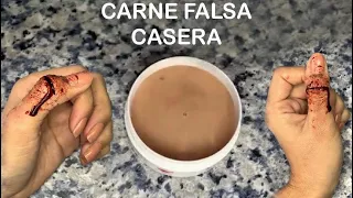 Como hacer carne falsa casera -Dermawax casero-Carne artificial casera - makeup fx - heridas caseras