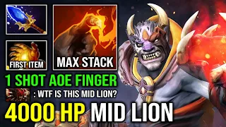How to Carry Mid Lion 4000 HP First Item Midas 1 Shot AOE Max Finger Stack 100% Stun Lock Dota 2