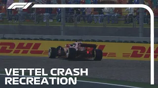 Sebastian Vettel crash at Germany Grand Prix 2018 RECREATION