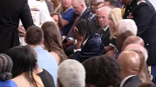 Basketball player faints at White House event to honor team