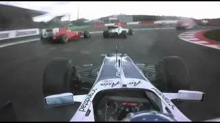 Formula1 2010 Belgian GP Barrichello Crash Onboard [HD]