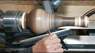 woodturning : beech green wood vase, flame zebra finish