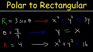 Polar Equations to Rectangular Equations, Precalculus, Examples and Practice Problems