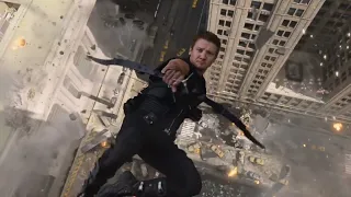 Hawkeye Jump Scene - Battle of New York - The Avengers (2012) Movie Clip HD