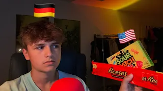 German Tries American Candy | ASMR