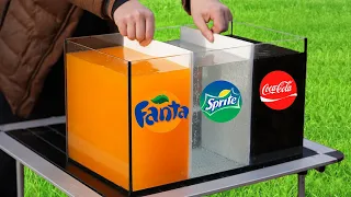 Coca Cola vs Fanta vs Sprite and Mentos
