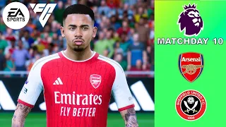 EA Sports FC 24 - Arsenal Vs. Sheffield United - Premier League 23/24 Matchday 10 | Full Match