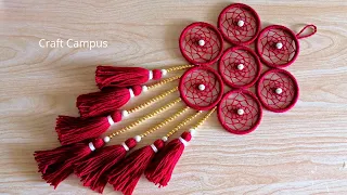 Old Bangles Reuse Idea | Easy Woolen Flower Wall Hanging Using Old Bangles |  Best Out Of Waste