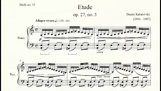 Study no. 13: Etude (op. 27, no. 3) - Dmitri Kabalevsky - Piano Studies/Etudes 7