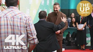 Shia LaBeouf emotional hug with Zack Gottsagen at Peanut Butter Falcon premiere London Film Festival