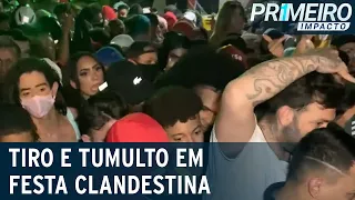 SP: blitz em festa clandestina tem tumulto e tiro de bala de borracha | Primeiro Impacto (16/07/21)