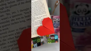 DIY paper origami heart bookmark 💌