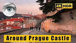 4k Czech walk around Prague Castle, Nerudova Street,  Lesser Town - Czech Republic 🇨🇿 HDR ASMR