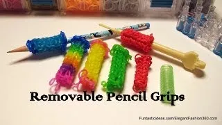 Rainbow Loom "Removable" Pencil/Crochet Hook Grip - How to Tutorial