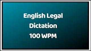 Legal Dictation 49 100 wpm #steno