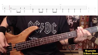 Kryptonite by 3 Doors Down - Bass Cover with Tabs Play-Along