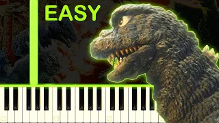 GODZILLA DESTROY ALL MONSTERS THEME - EASY Piano Tutorial