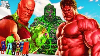 GTA 5 : RED THANOS FIGHT RED HULK | TITAN GREEN GOD | NOW GAMING