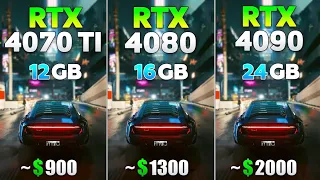 RTX 4070 TI vs RTX 4080 vs RTX 4090 -Test in 8 Games