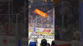 John Gibson Punts Puck On Skates Over The Glass 🤯