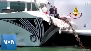 Cruise Ship Crashes Into Tourist Boat, Venice, Italy