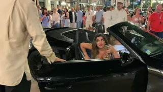 OMG KENDALL JENNER LOOKS GETTING OUT OF SUPERCARS. NIGHTLIFE CARSPOTTING