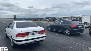 Audi S3 vs Toyota Carina E 1.6 drag race 1/4 mile 🚦🚗 - 4K