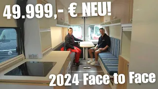 6m WOHNMOBIL 2024 NEW 49.999,- €! 3 times craftsman master builds Face to Face m. Shower in handwork