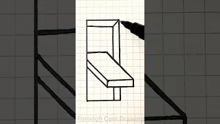 Mastering the Art of 3D Illusions: Unleashing Creativity on Graph Paper ✍🏻 #shorts #shortvideo