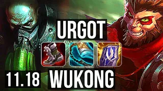 URGOT vs WUKONG (TOP) | Rank 2 Urgot, Legendary, 13/3/6 | NA Challenger | v11.18