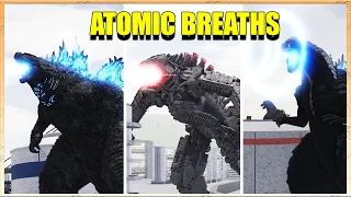 ALL ATOMIC BREATHES AND BEAMS IN KAIJU ARISEN | Kaiju Arisen