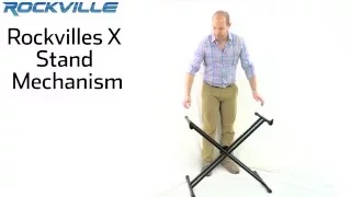 Rockville RKS30X Double X Braced Keyboard Stand w Push Button Lock Mechanism