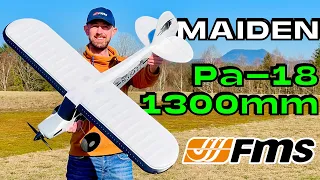 MAIDEN the BEST 1.3m Trainer • FMS PA-18 1300mm RC PLANE • (English/Français 4K 60fps)