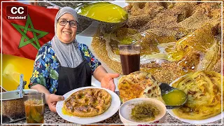 وثائقي: الفطور  🥞 اللذيذ والشهير الأكثر طلبا في مدينة مراكش بخبز الشعير، العسل، الحريرة والزبدة...