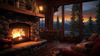 Fireplace Ambience | Crackling Fireplace | Stunning Mountain View | Cozy Cabin | Resting Area