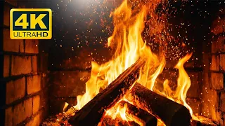 🔥 Cozy Fireplace 4K (12 HOURS). Fire Sounds With Crackling Logs 4K UHD