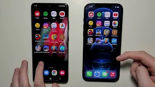 iPhone 12 Pro Max Vs Galaxy S21 Ultra 5G  Speed Test  Speakers  Battery   Cameras pubg text